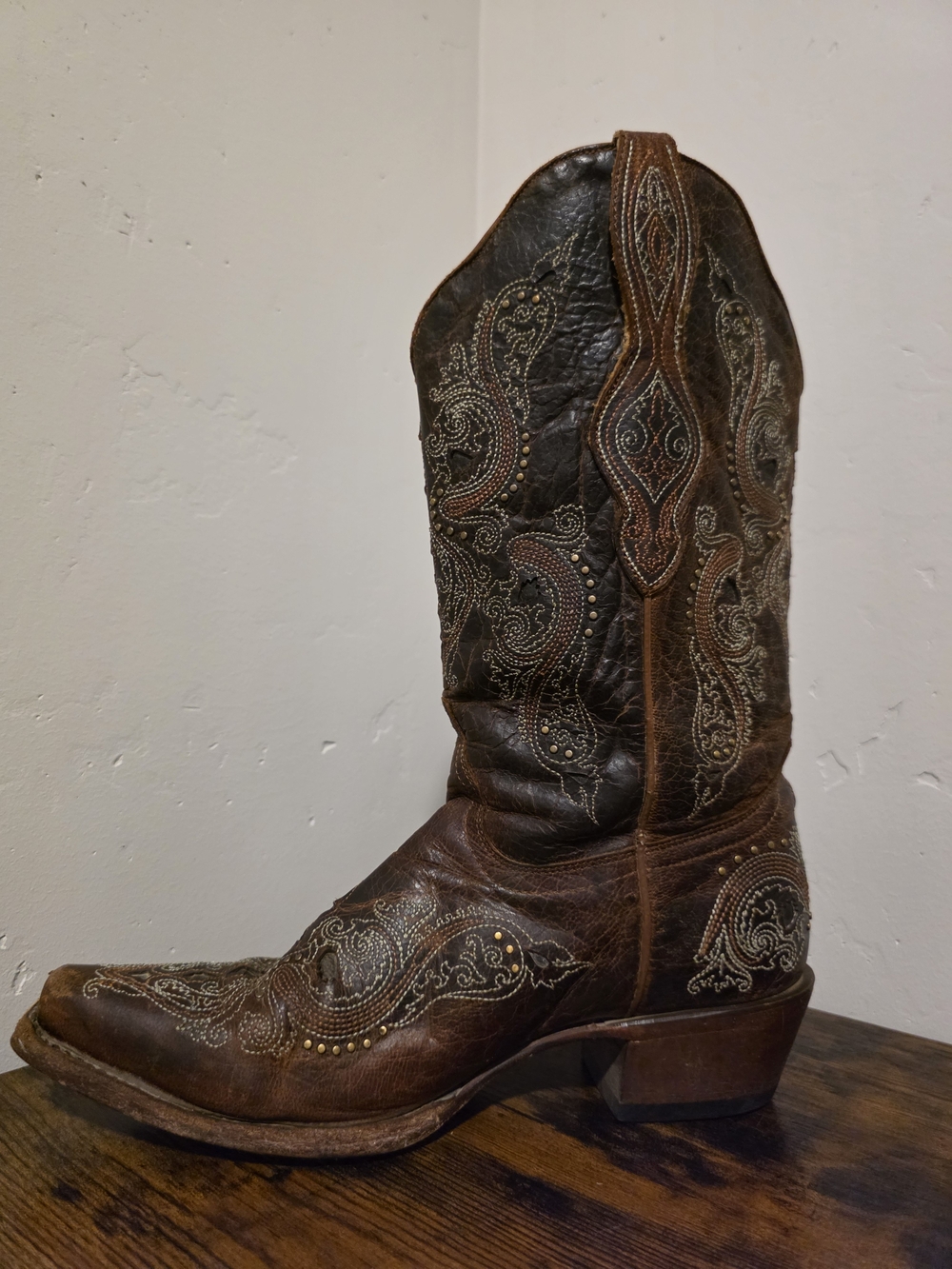 Shyanne Women's Brown Embroidered Boots -sz 8 - Picture 5 of 7